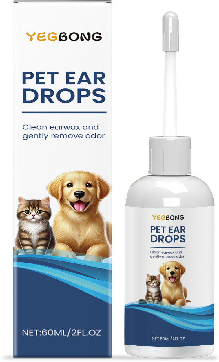 Soothing Pet Ear Cleaner Drops with Chamomile & Glycerin | Gentle Care for Dogs & Cats