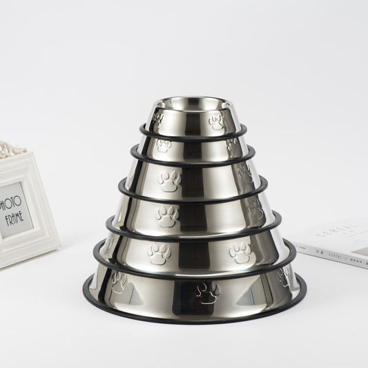 Stainless Steel Dog Bowl - Paw Prints