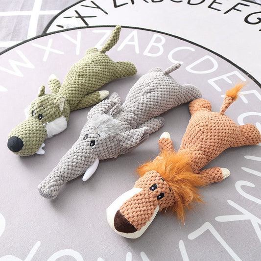 Plush Cartoon Squeaky Dog Toy – Cute Chew Toy for Small Dogs & Puppies | Soft Teeth-Cleaning Pet Toy